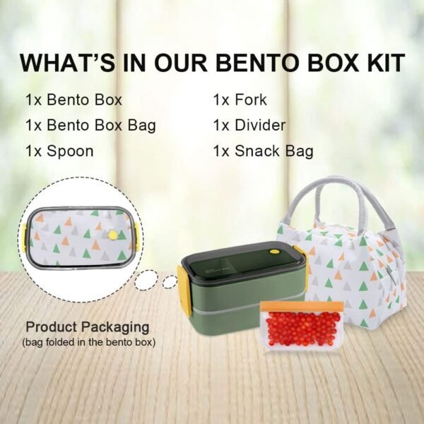 NatraProw Bento Box Lunch Box Set for Adults, Leak Proof, Portion Control, Microwave Safe, BPA Free, Durable Polypropylene - Image 2