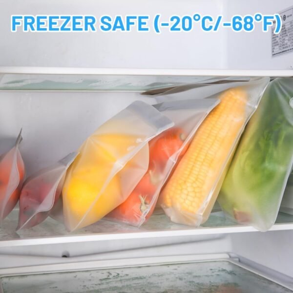 9 Pack Reusable Gallon Freezer Bags, Sandwich, Dishwasher Safe Reusable Ziploc Bags, BPA Free Freezer Storage Containers, Leakproof Silicone Bags for food Storage, Snack, Lunch Marinate Food - Image 7