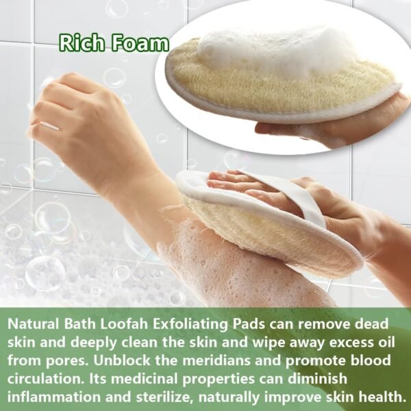 Natural Loofah Sponge Exfoliating Body Scrubber, Made with Eco-Friendly and Biodegradable Shower Luffa Sponge, Loofah for Women and Men, for Face and Body That Gets You Clean (2 Pack) - Image 3