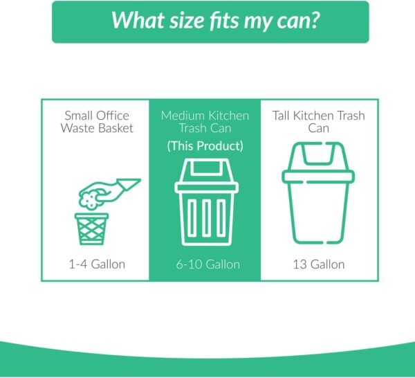 Reli. Compostable 6-8 Gallon Trash Bags | 100 Count | ASTM D6400 | Green | Eco-Friendly | For Compost - Image 4