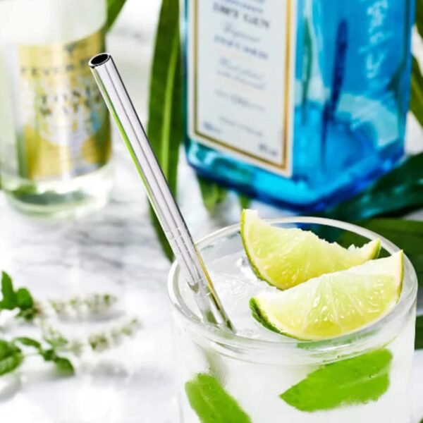 100Piece Reusable Stainless Steel Straws 8.5" 10.5" Metal Drinking Smoothie Straws for Tumblers 20oz-32oz with Cleaning Brush - Image 5