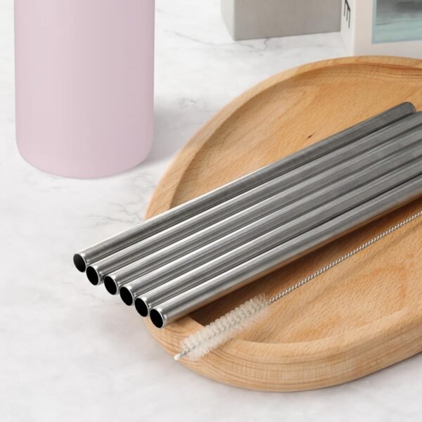 Aieve 6PCS Replacement Straws Compatible With Owala Water Bottle 24 oz 32 oz, Reusable Stainless Steel Straws with Cleaning Brush Compatible With Owala FreeSip Insulated Water Bottle 24oz 32oz - Image 7