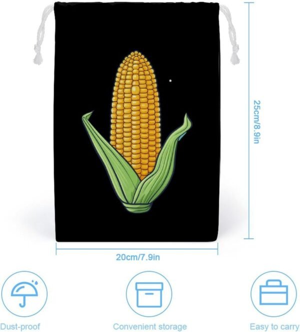 Food Corn Drawstring Storage Bag Canvas Stuff Sack Christmas Gift Pouch Laundry Bags Reusable Cloth Shoe Bags 20 * 25cm - Image 2