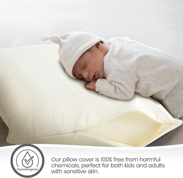 Whisper Organics Pillow Protector - GOTS Certified, 100% Cotton Pillow Encasements with Zipper - Pillow Covers - 20 x 36 Inches, Pack of 2 (King, Ivory) - Image 6