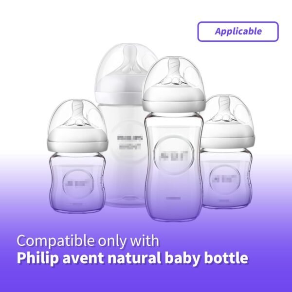 Sippy Cup Soft Conversion Kit for Philips Avent Natural Baby Bottle, Toddler Transition Kit with Silicone Sippy Spout Nipple, Weighted Straw, Bottle Handle, Cleaning Brush, 6-Pack - Image 3