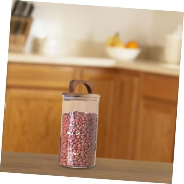 SECFOU Coffee Sugar Container Clear Food Canisters Meal Prep Containers with Lids Kitchen Canisters Cookie Containers with Lids Spice Jars with Labels Cereal Storage Containers Bins Glass - Image 5