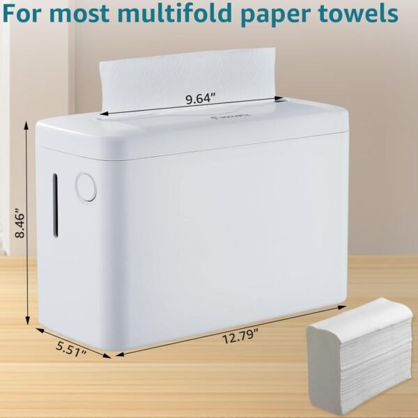 Paper Towel Dispenser Countertop, Modunful Bathroom Hand Towel Dispenser Commercial Multifold Trifold Paper Towels Dispenser for Home Kitchen Restaurant(White) - Image 7