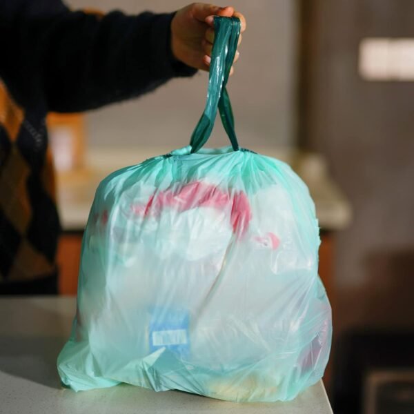 Biodegradable drawstring trash bags, 4 Gallon, 100% Compostable garbage bags wastebasket liners bags for kitchen bathroom office garden,US BPI ASTM D6400 and Europe OK Compost Home Certified - Image 6