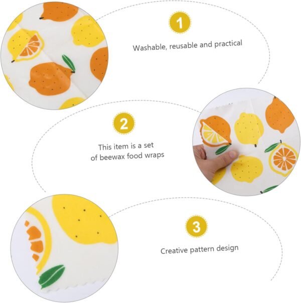 FOMIYES 3pcs Beeswax Paper Fresh-keeping Cloth Packing Cloth Beewax Wraps Beewax Food Wraps Reusable Wraps Reusable Beeswax Wraps Food Wraps Sustainable Wraps - Image 5