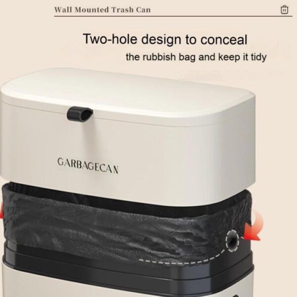 2.5 Gallon Compost bin Kitchen, Hanging Small Trash Can with Lid for Cabinets/Bathrooms/Bedrooms/Offices/Camping, White - Image 7