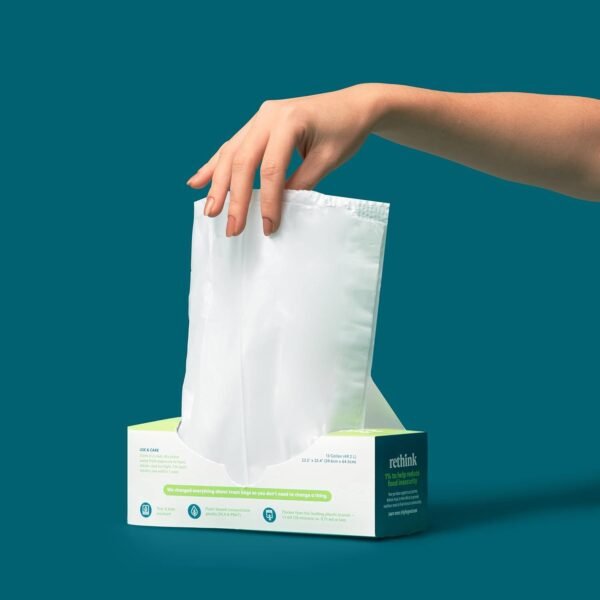 Compostable 13 Gallon Tall Kitchen Trash Bags – Biodegradable Bin Liner with Drawstring – Extra Strong, Tear and Leak Resistant Trash Bags, 15 Count, None - Image 7