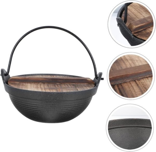 Japanese Sukiyaki Steel Pan Cookware 냄비 Kitchen Fry Japanese Individual Gas Pot Camping Cooking Utensils Induction Wok Potpourri Simmer Pot Japanese Hotpot Kettle Grill Cooker Iron - Image 9