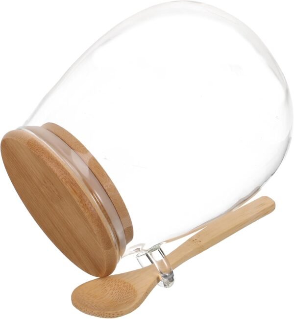 MAGICLULU Glass Jar Creamer Multi-function Canister Container Hourglass Pickle Jar Tray Kitchen Storage Jars Household Storage Canister Bell Mason Jars for Canning Household Canister Wood