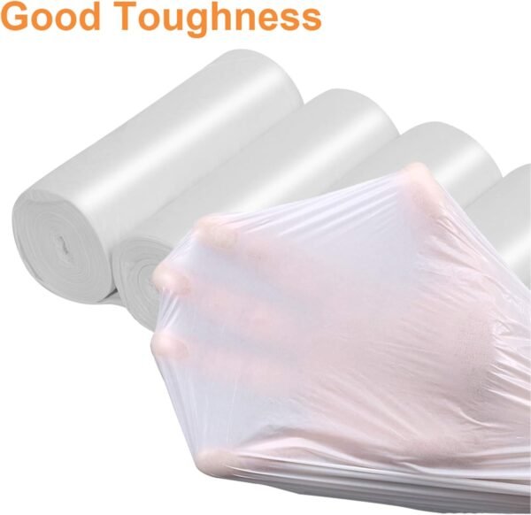 8 Gallon Compostable Trash Bags Inwaysin Tall Kitchen Garbage Bags Recycling Unscented Strong Wastebasket Bin Liners Medium Trash Can Liners for Bathroom,Bedroom,Office,Car (White) - Image 2