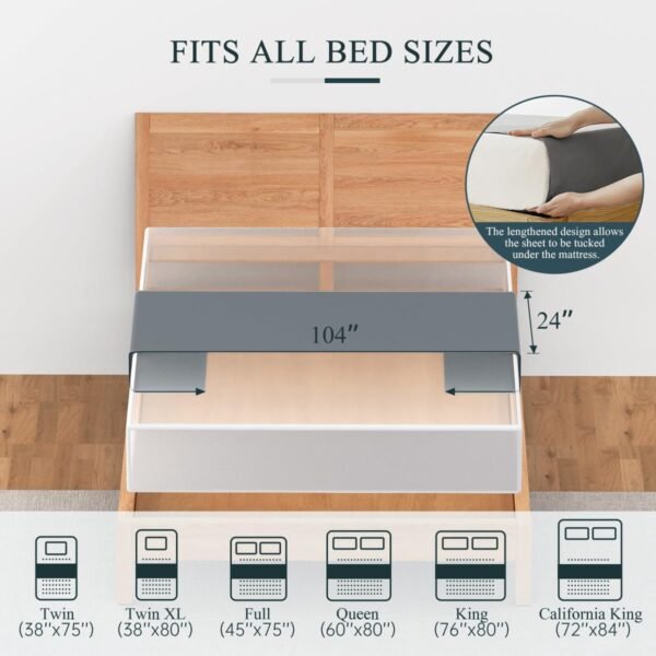 Grounding Sheets, Grounding Mat for Bed Earth Grounded Sheet Pad 10% Silver Fiber+90% Organic Cotton, for Queen, King and All Mattress Sizes, with Outlet Tester & Cord 104"*24" (Grey) - Image 5