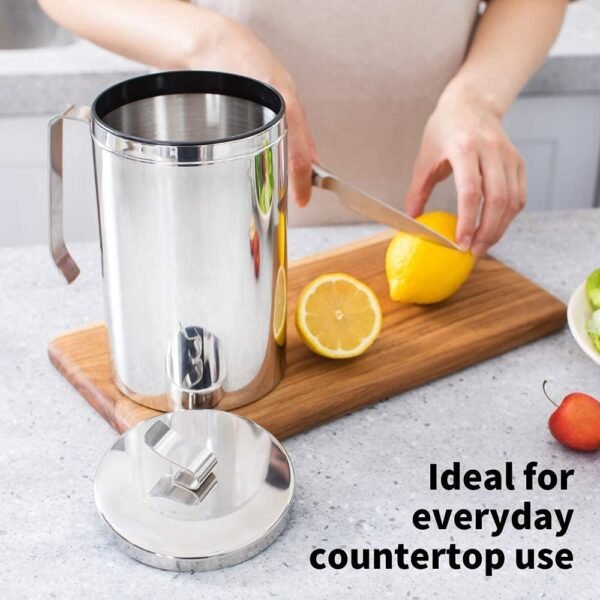 JOE&LEAH Kitchen Stainless Steel Compost Bin (0.52 Gallon) - Premium 304 Rust-Resistant Composter countertop bin with Metal lid Bucket Pail Indoor Outdoor Table Food Waste Scrap Mini Small Large Bag - Image 5