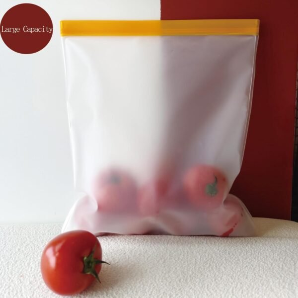 4 Pcs 2 Gallon Reusable Food Storage Freezer Bags, Large Capacity, BPA Free Reusable Food Pouches, Used For Home Food Storage And Camping Food Storage - Image 4