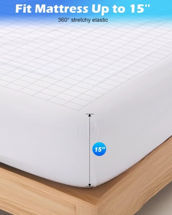 FZF Grounding Sheets Queen Size, Organic Cotton 95%+Pure Silver 5%, Earthing Bed Sheets,Fitted Bed Sheet with Grounding Cord for Better Sleep (Queen, White - 60"x 80"x 15" Deep Pocket) - Image 7