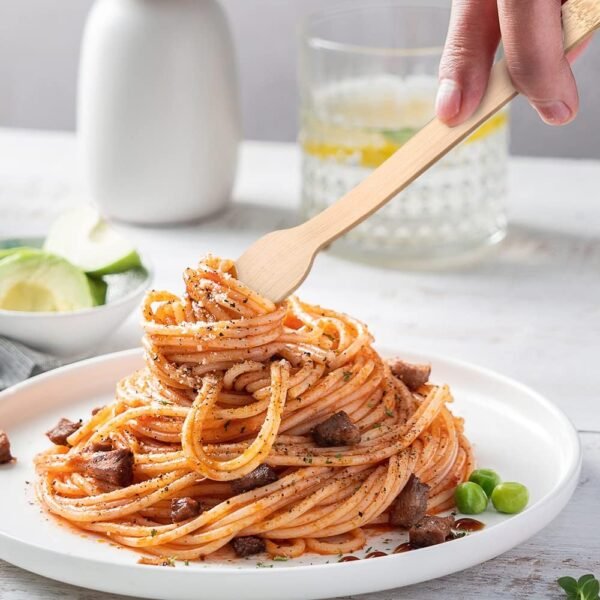 Bamboo Utensils with Napkin-58 Pack Individually Wrapped (6.7" 58 Forks 58 spoons 58 Knives 58 Napkins) Disposable Bamboo Cutlery Travel Set Compostable Biodegradable Fork Knife Spoon and Napkin - Image 6