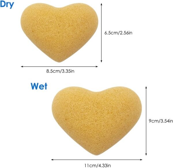 6 pcs Konjac Sponge, DaKuan Cordate Facial Sponges, Polychrome Face Sponges for Cleansing, Natural, Colorful, Gentle Exfoliation for Radiant Skin - Image 5
