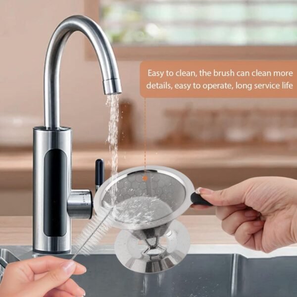 304 Stainless Steel Pour Over Coffee Dripper/Maker - Upgrade Honeycomb Mesh, Extraction Quickly without Losing Flavor, Easy to Clean, Paperless Reusable Coffee Filter, Non-slip Stand - Includes Brush - Image 5