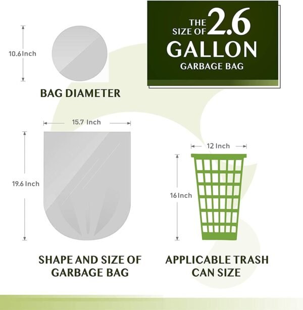 120 Counts Small Trash Bags, 1.2 Gallon Small Garbage Bags with Tear & Leak Resistant 5 Liter Mini Compostable Strong Bathroom Trash Bags, Recycling Eco-Friendly Trash Can Liner (white) - Image 2