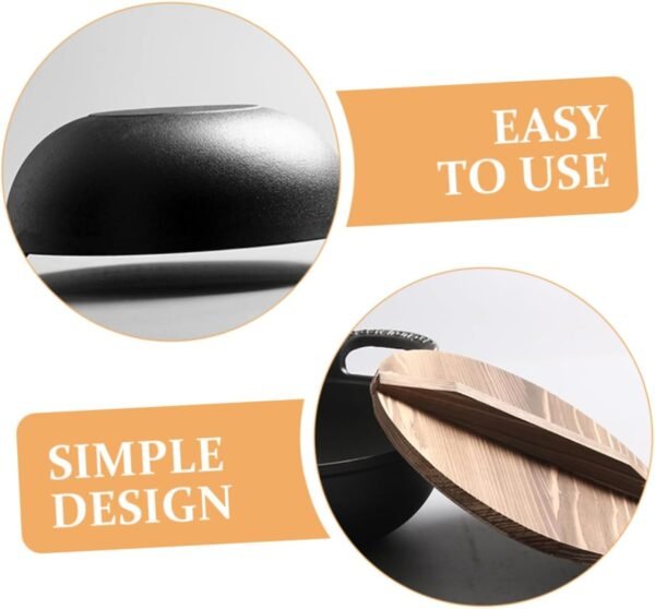 CANIGHT Outdoor Cast Skillet Kitchen Pans Electric Kettle Frying Wok Cookware Silverware Boiled Stove Cooking Non Big Camping Saucepan Wok Pan Wok Fryer Oven Griddle Hob - Image 6