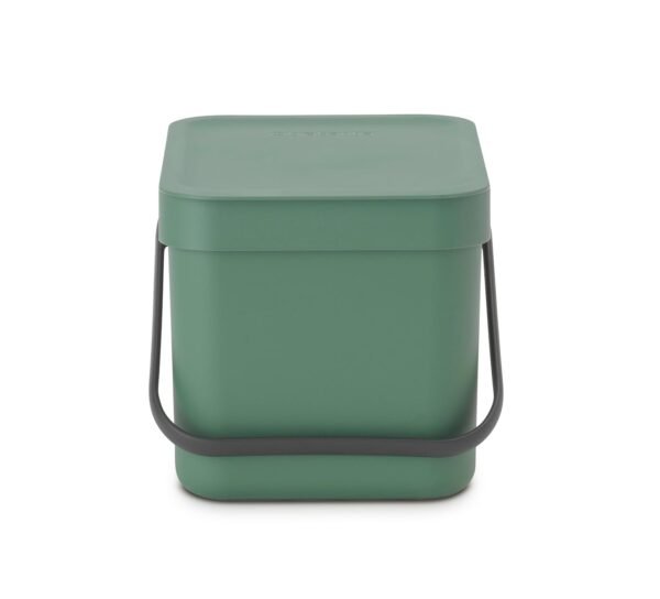 Brabantia Sort & Go Food Trash Can (1.6 Gal/Fir Green) Small Countertop Kitchen Compost Caddy with Handle & Removable Lid, Easy Clean, Fixtures Included for Wall/Cupboard Mounting - Image 3