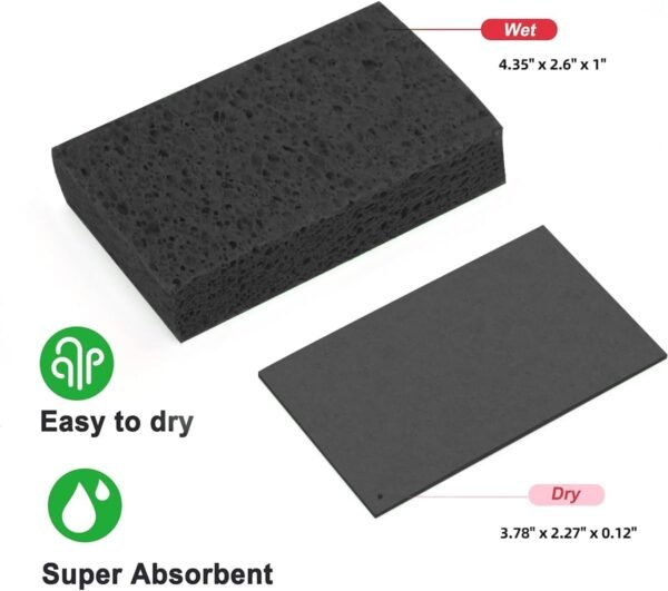 24 - Pack Non-Scratch Scrub Sponges - Sponges for Dishes and Washing Dishes, Cleaning Sponges for Kitchen Home and More（Black） - Image 3
