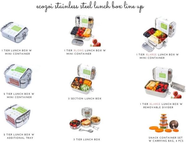 Stainless Steel Lunch Box, Leak Proof 1 Tier Eco Metal Bento Box | Bonus Pod And Redesigned Silicone Seal | Sustainable Zero Waste Eco Friendly Food Storage Container - Image 6