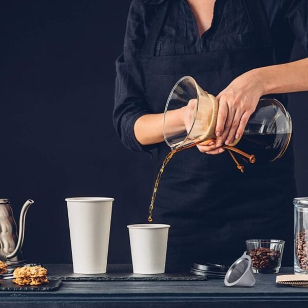 Upgraded Pour Over Coffee Filter, Coffee Dripper, Paperless Mess Stainless Steel Coffee Filter, Maker One to Two Cup Coffee, Keeping Nature Coffee Flavour, Easy to Use and Clean (1-2Cups) - Image 6