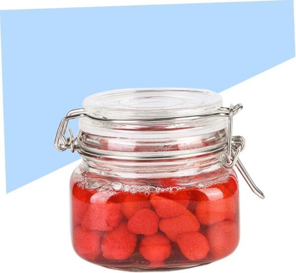 Square Glass Containers Lip Gloss Containers Kitchen Storage Jars Storage Jars Container Food Storage Container Coffee Bean Storage Can Clear Container Candy Containers Seal Pot - Image 4