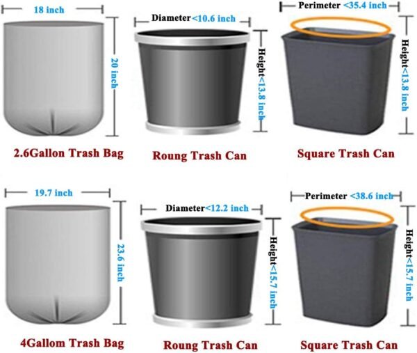 Compostable Trash Bags, 2.6 Gallon Small Disposable Compost Bags 150 Count Garbage Bags Made from PSM Starch-Based for Kitchen Bathroom Bedroom Office Trash Can - Image 3