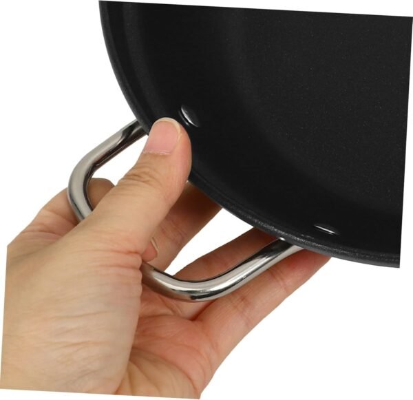 Large Capacity Shallow Soup Hot Pot Hotpot Pot Deep Frying Pan Dish Drying Rack Shallow Cookware The Wok Griddle Pans Big Pots for Cooking Korean Ramen Pot Metal Wok Home Wok Iron Cabilock - Image 8
