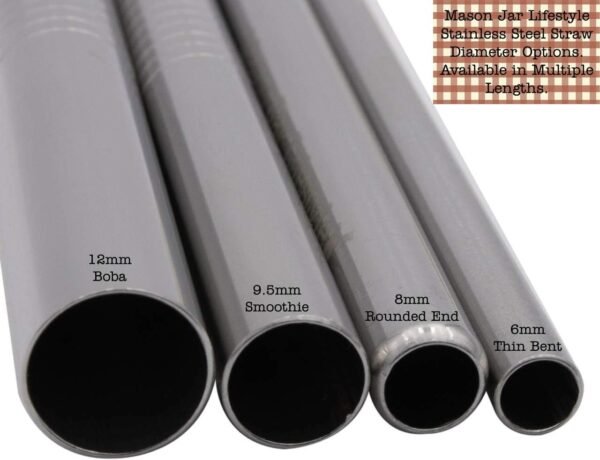 Short Stainless Steel Straws, 6 Inch Bent Thin Metal Straws with Cleaning Brush & Bag, Reusable Drinking Short Metal Straw for Cocktail, Small Cups, Half Pint Mason Jars, Portable Metal Cocktail Straw - Image 9