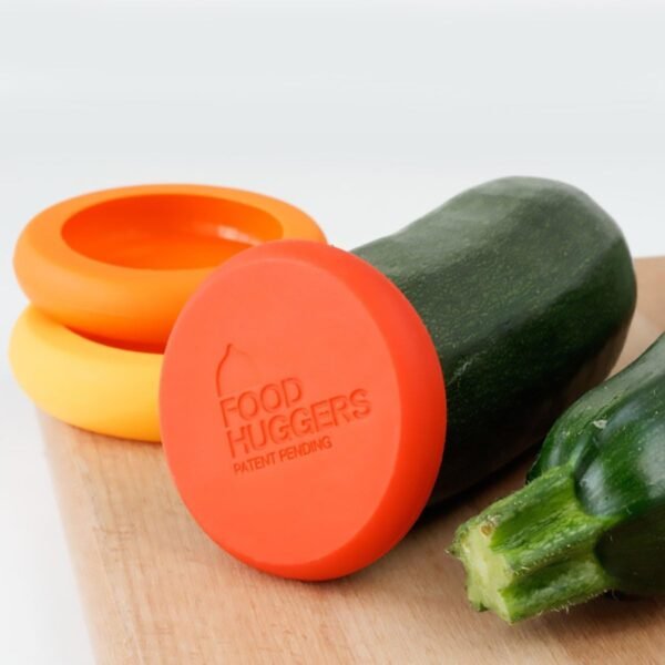 Food Huggers 5pc Reusable Silicone Food Savers | BPA Free & Dishwasher Safe | Fruit & Vegetable Produce Storage for Onion, Tomato, Lemon, Banana, Cans & More | Round, Autumn Harvest - Image 7