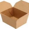 (Set of 50) 30oz Compostable Food Take Out Containers Disposable, Small Microwaveable Paper To Go Boxes, Grease Resistant Natural Kraft Cardboard Lunch Box, Takeout, Biodegradable, Eco-Friendly