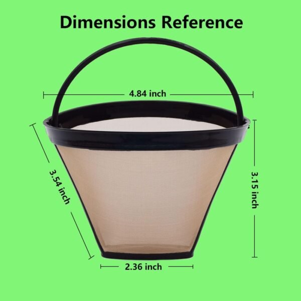 Reusable #4 Cone Coffee Filters Basket Replacement for Cuisinart Coffee Makers(2 Reusable Filters) - Image 3