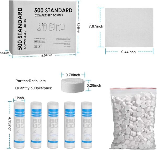 500 Pieces Disposable Compressed Towels, Compact Travel Coin Tissue Soft Compress Tissues Pills for Outdoors Travel Camping and Beauty Salon - Image 7