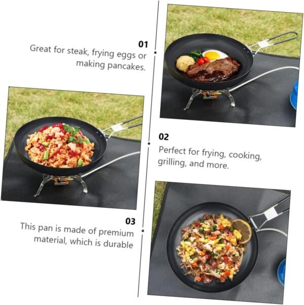 9 Frying Pan Omelette Fry Pan Sauces Grill Skillet for Outdoor Grill Induction Pans Frypan Non Wok Griddle Pan Induction Cookware Asian Small Saucepan Cookware Steak Pan Black Iron - Image 9