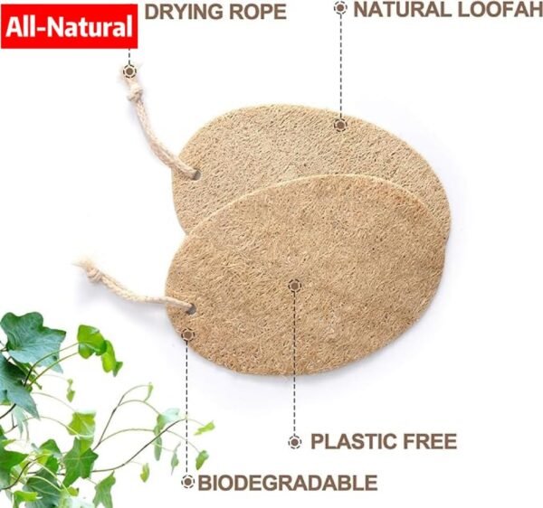 Natural Loofah Dish Sponges,Kitchen Dishwashing Brush Individually Wrapped 8-Piece Set,Suitable for Kitchen Cleaning and Bathroom Cleaning, Plant-Based Dish Scrubber,Eco Friendly Sponges - Image 4