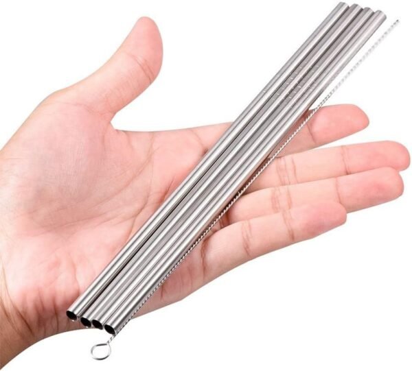 Reusable Stainless Steel Drinking Straws, 20 Pcs 4 Size - 6.3'' 7.1'' 8.5'' 10.5'', Long Short Smoothie Drinking Straight Straws With 2 Brushes and Carry bag, Fit for 20/30 oz Tumblers - Image 9