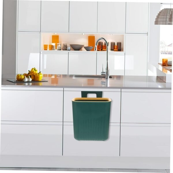 Wall Mounted Trash Can Compost Bin Kitchen Basket Trash Bin Countertop Fridge Can Dispenser Pop Kitchen Garbage Bin Garbage Can Outdoor Dustbin Food Waste Bin Tilt - Pp Green - Image 3