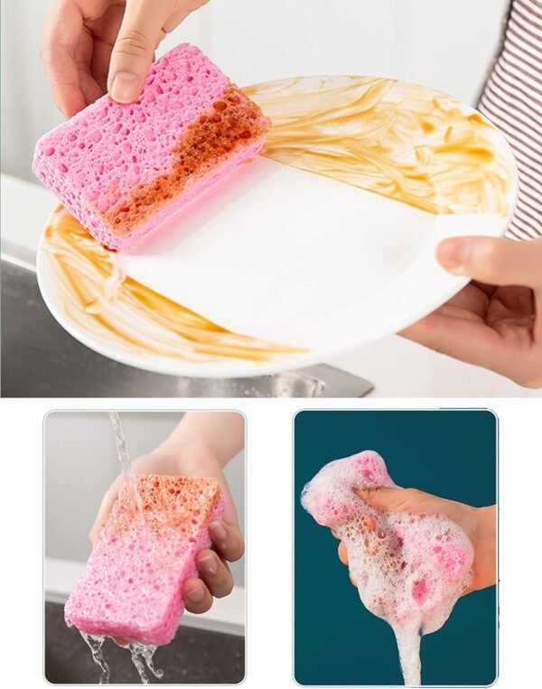 METUUTER 12-Count Kitchen Sponges- Compressed Cellulose Sponges Non-Scratch Natural Dish Sponge for Kitchen Bathroom Cars, Funny Cut-Outs DIY for Kids - Image 4