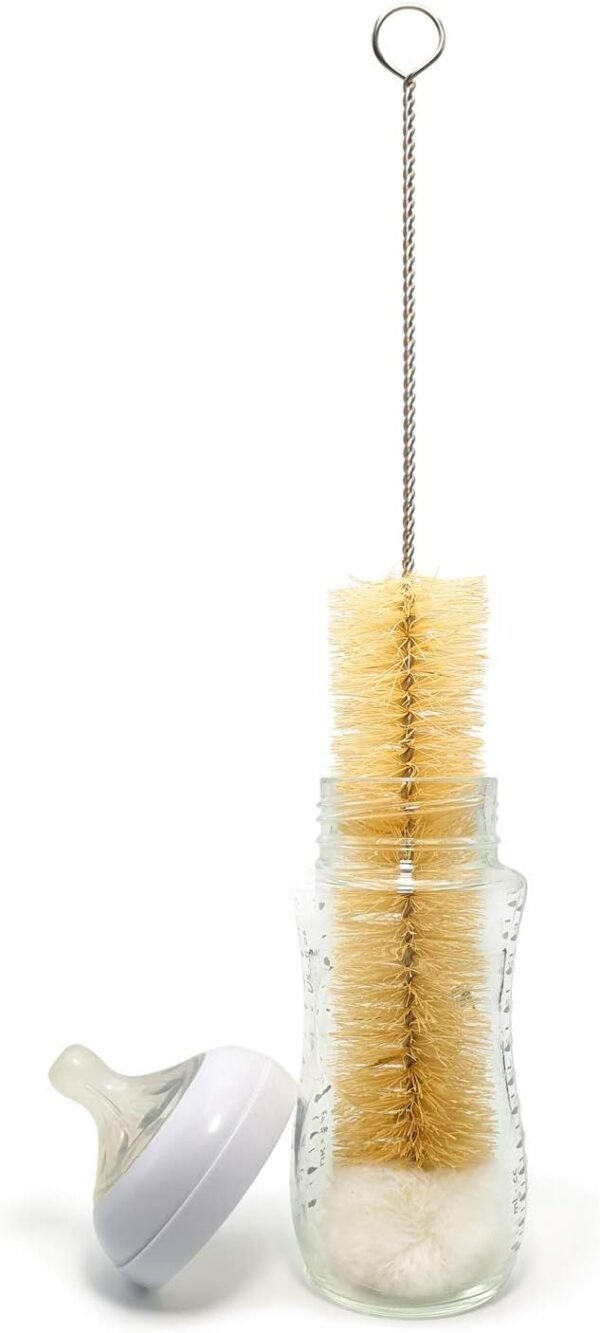 Bambaw Bottle Cleaner Brush Set | 4 Cleaning Brushes | Bottle Brush Cleaner Set | Water Bottle Brush | Bottle Scrubber | Small & Long Bottle Brush for Glass - Soft Cotton Tip to Prevent Scratches - Image 4