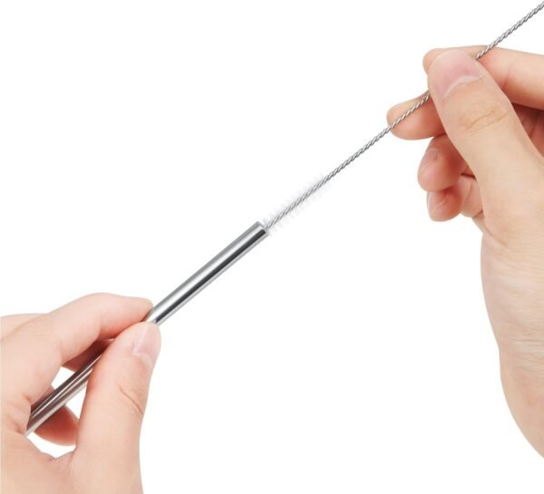 25 Piece Set Stainless Steel Straws Long 8.5 Inch Drinking Metal Straws Reusable Drinking Straws for 20 OZ (20 Straight| 5 Brushes) - Image 3