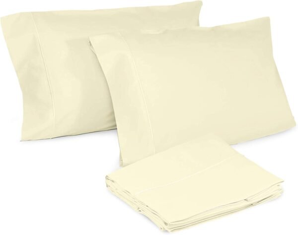 Whisper Organics Pillow Cases - 100% Organic Cotton Pillow Cases - Envelope Enclosure Type Pillowcase Set of 2-300 Thread Count Sateen Weave - GOTS Certified, Natural Color (Queen Size)