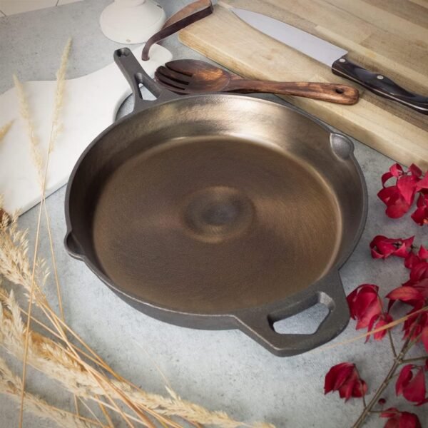 Backcountry Iron 12 Inch Smooth Wasatch Pre-Seasoned Round Cast Iron Skillet - Image 5
