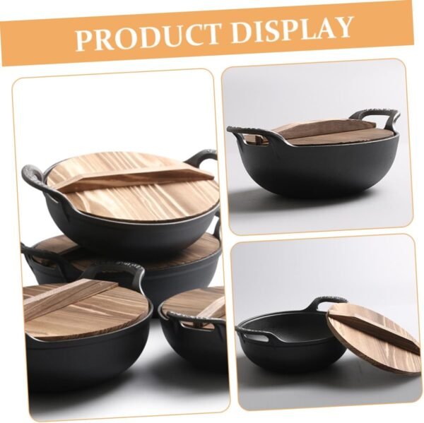 CANIGHT Outdoor Cast Skillet Kitchen Pans Electric Kettle Frying Wok Cookware Silverware Boiled Stove Cooking Non Big Camping Saucepan Wok Pan Wok Fryer Oven Griddle Hob - Image 9