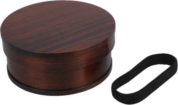 VOSAREA Japanese Bento Lunch Box Wooden Lunch Boxes Japanese Traditional Natural Round Wooden Lunch Containers Jubako Osechi Decorative Lunch Containers Picnic Sushi Bento Holder Case - Image 4